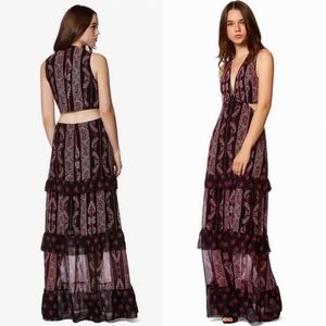 Avec Les Filles Rosie Tiered Maxi Dress Size 0